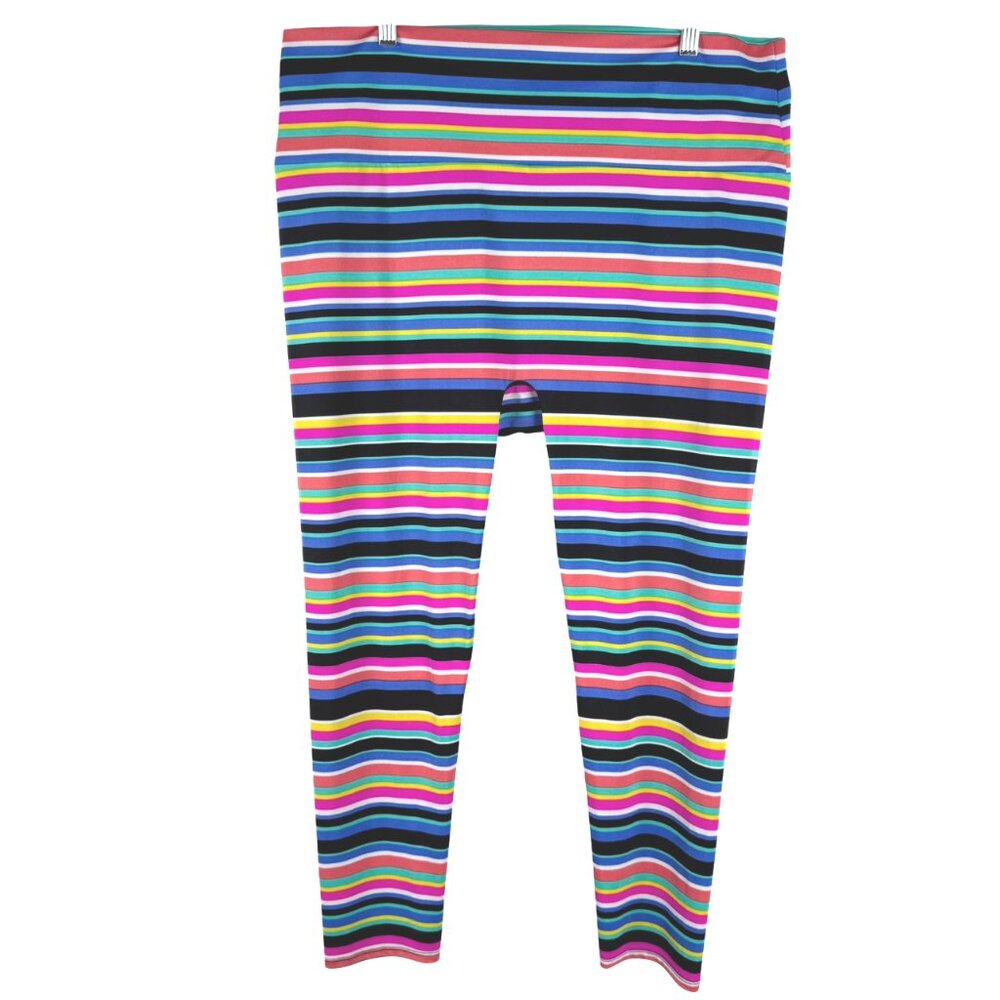 K-Deer Sneaker Length Leggings 4XL Striped Colorful Stretch‎ Athletic PT-2476